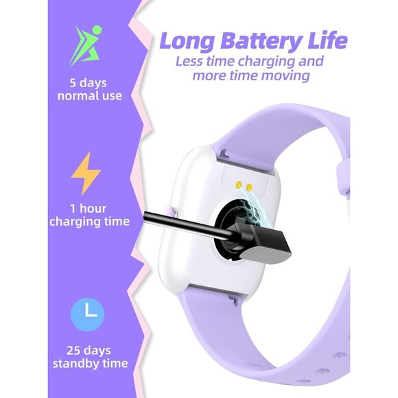 🆕 Kids Smart Watch Waterproof Fitness Activity Tracker Pedometers Heart Rate - Picture 7 of 14